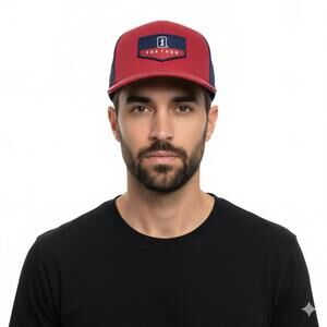 Hat / PGA Tour "Go Low" Red and Navy Mesh Performance Golf Snapback Cap / New